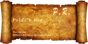 Polák Ria névjegykártya